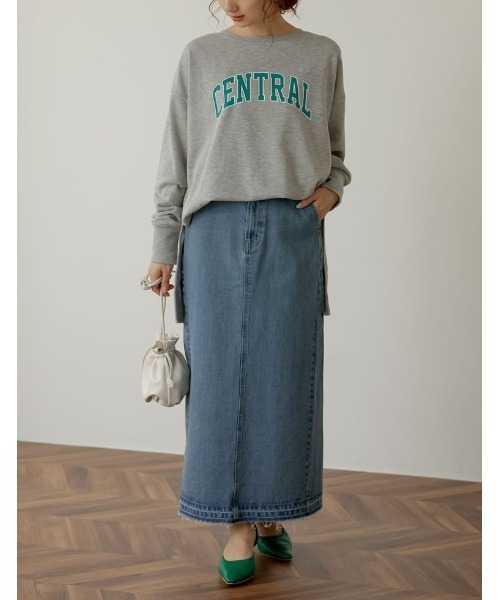 Re:EDIT（リエディ）の「サイド切替えリサイクルコットンデニムスカート（デニムスカート・レディース・ネイビー/グレー/ブルー・MEDIUM/LARGE/SHORT）」の13枚目の写真