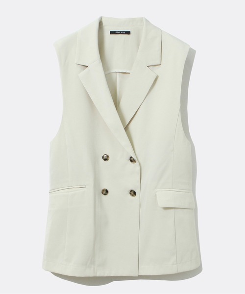 one way（ワンウェイ）の「テーラードベスト（テーラードジャケット・レディース・ホワイト/ブラック/ブラウン系その他・FREE）」の5枚目の写真