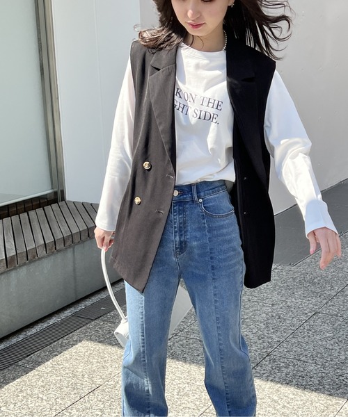 one way（ワンウェイ）の「テーラードベスト（テーラードジャケット・レディース・ホワイト/ブラック/ブラウン系その他・FREE）」の19枚目の写真