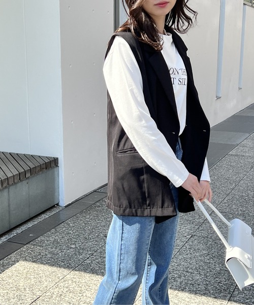 one way（ワンウェイ）の「テーラードベスト（テーラードジャケット・レディース・ホワイト/ブラック/ブラウン系その他・FREE）」の21枚目の写真