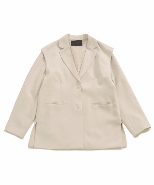 AULI(アウリィ)の「【低身長向けサイズ】2wayテーラードジャケット(テーラードジャケット・レディース・アイボリー/ベージュ/ブラック・XS/S)」の6枚目の写真