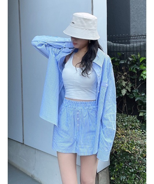 ENVYM（アンビー）の「カップインショートタンクトップ（タンクトップ・レディース・ブラック/ホワイト/グレー/グリーン・FREE）」の13枚目の写真