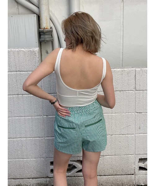 ENVYM（アンビー）の「カップインショートタンクトップ（タンクトップ・レディース・ブラック/ホワイト/グレー/グリーン・FREE）」の14枚目の写真