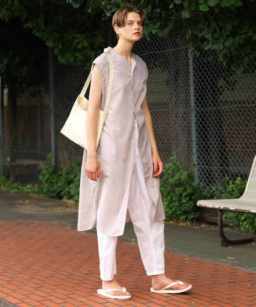 GYMPHLEX(ジムフレックス)の「Gymphlex | T/Cチェック ノースリーブワンピース WOMEN(ワンピース・レディース・ベージュ系その他/ブルー系その他・14)」の3枚目の写真