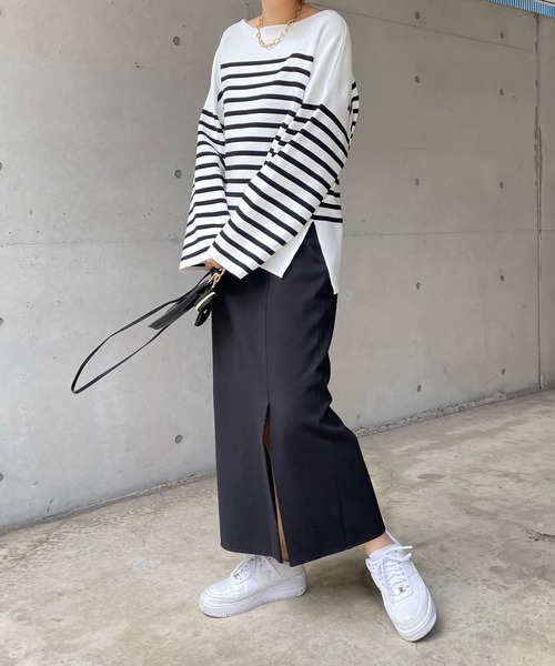 DouDou（ドゥドゥ）の「ポンチスリットスカート（スカート・レディース・ブラック/サックスブルー・38/36）」の21枚目の写真