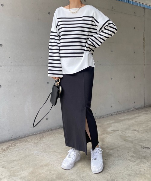 DouDou（ドゥドゥ）の「ポンチスリットスカート（スカート・レディース・ブラック/サックスブルー・38/36）」の17枚目の写真