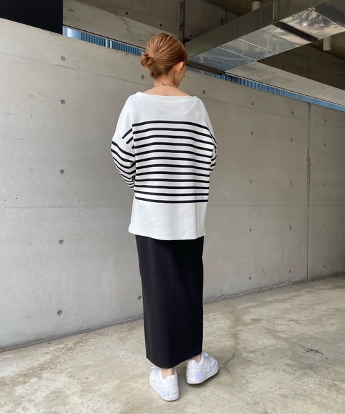 DouDou（ドゥドゥ）の「ポンチスリットスカート（スカート・レディース・ブラック/サックスブルー・38/36）」の8枚目の写真