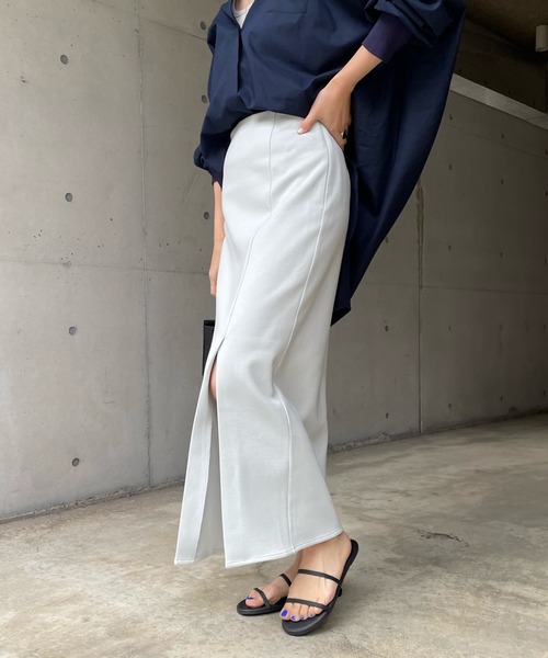 DouDou（ドゥドゥ）の「ポンチスリットスカート（スカート・レディース・ブラック/サックスブルー・38/36）」の19枚目の写真