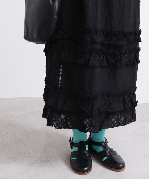 bulle de savon（ビュルデサボン）の「Shadow check スカート