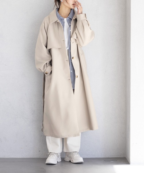 GeeRA（ジーラ）の「2WAYカラーボリュームスリーブコート（トレンチ