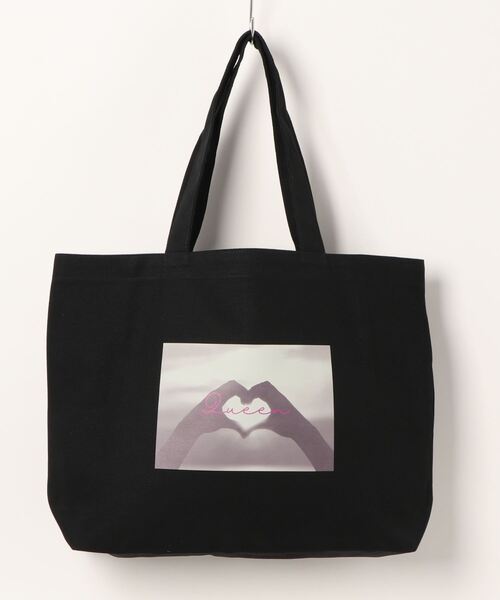 Q（キュー）の「フォトプリントキャンバストート（トートバッグ・レディース・ライトグレー/ブラック・MEDIUM）」の14枚目の写真