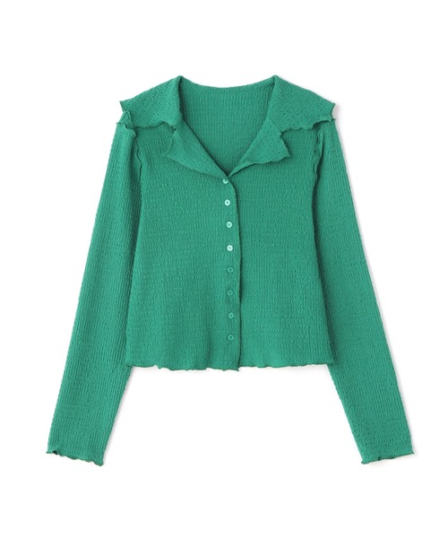 N.（N. Natural Beauty Basic）（エヌエヌナチュラルビューティーベーシック）の「襟付シャーリングメロウカットソー（Tシャツ/カットソー・レディース・ブラック/パープル/グリーン・MEDIUM）」の22枚目の写真