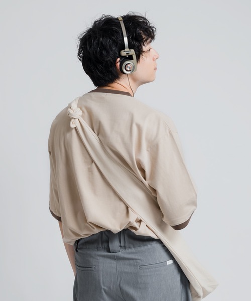 MUHET（ミュエータ）の「ベアープリントリンガーTシャツ（Tシャツ/カットソー・レディース・ホワイト/ベージュ・MEDIUM/X-LARGE）」の8枚目の写真