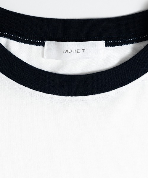 MUHET（ミュエータ）の「ベアープリントリンガーTシャツ（Tシャツ/カットソー・レディース・ホワイト/ベージュ・MEDIUM/X-LARGE）」の19枚目の写真