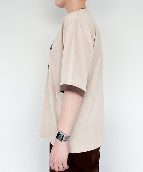 MUHET（ミュエータ）の「ベアープリントリンガーTシャツ（Tシャツ/カットソー・レディース・ホワイト/ベージュ・MEDIUM/X-LARGE）」の16枚目の写真