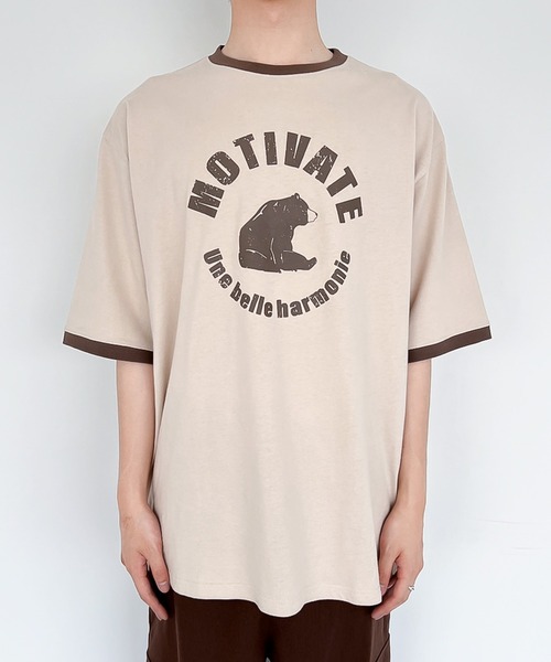 MUHET（ミュエータ）の「ベアープリントリンガーTシャツ（Tシャツ/カットソー・レディース・ホワイト/ベージュ・MEDIUM/X-LARGE）」の17枚目の写真