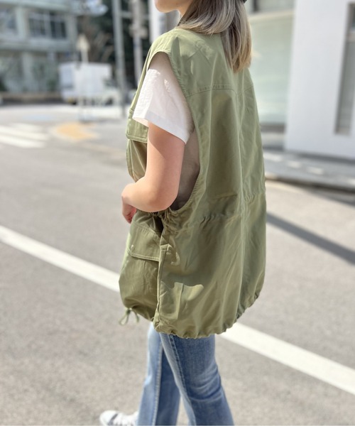 one way(ワンウェイ)の「ミリタリーベスト(ベスト・レディース・ブラック/ダークグリーン/アイボリー・FREE)」の5枚目の写真