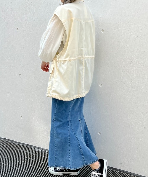 one way(ワンウェイ)の「ミリタリーベスト(ベスト・レディース・ブラック/ダークグリーン/アイボリー・FREE)」の12枚目の写真