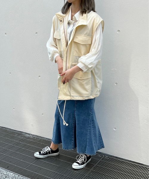 one way(ワンウェイ)の「ミリタリーベスト(ベスト・レディース・ブラック/ダークグリーン/アイボリー・FREE)」の13枚目の写真