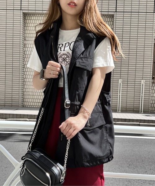 one way(ワンウェイ)の「ミリタリーベスト(ベスト・レディース・ブラック/ダークグリーン/アイボリー・FREE)」の18枚目の写真