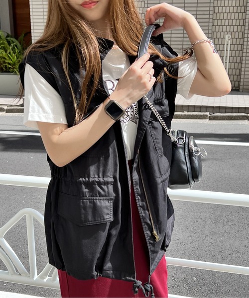 one way(ワンウェイ)の「ミリタリーベスト(ベスト・レディース・ブラック/ダークグリーン/アイボリー・FREE)」の19枚目の写真