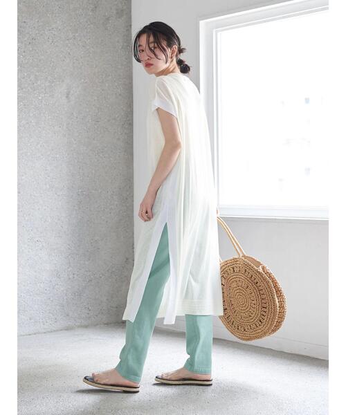 earth music&ecology（アースミュージックアンドエコロジー）の「カラーデニムテーパードパンツ（デニムパンツ・レディース・ライトグリーン・S/M/L）」の18枚目の写真