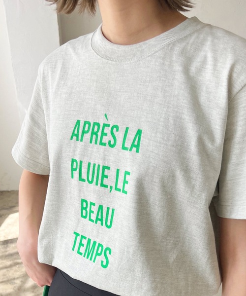 LIAN（リアン）の「フレンチロゴプリントTシャツ（Tシャツ/カットソー・レディース・オフホワイト/ブラック/オートミール/グリーン/ピンク/レッド・FREE）」の16枚目の写真