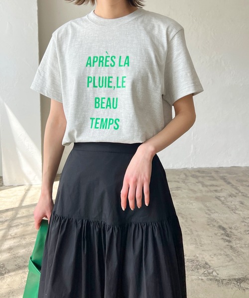 LIAN（リアン）の「フレンチロゴプリントTシャツ（Tシャツ/カットソー・レディース・オフホワイト/ブラック/オートミール/グリーン/ピンク/レッド・FREE）」の17枚目の写真