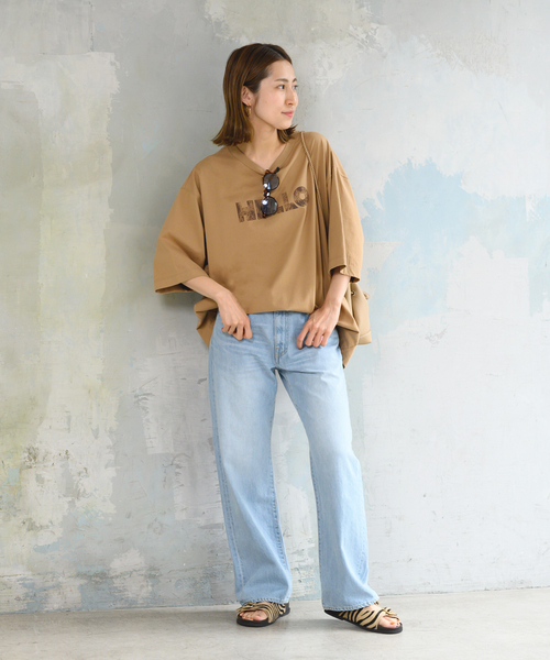 セール】度詰め天竺HELLO Tシャツ2（Tシャツ/カットソー）｜FRAMeWORK