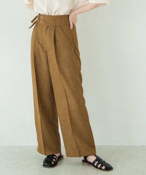 Crisp（クリスプ）の「ダブルベルトストレートパンツ（スラックス・レディース・ブラウン/イエロー・FREE）」の15枚目の写真