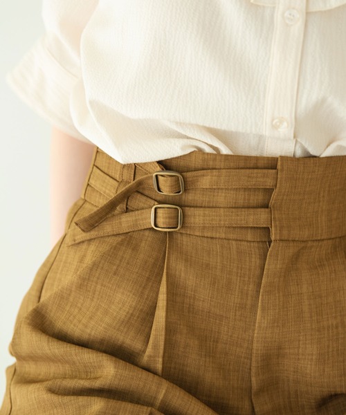 Crisp（クリスプ）の「ダブルベルトストレートパンツ（スラックス・レディース・ブラウン/イエロー・FREE）」の17枚目の写真