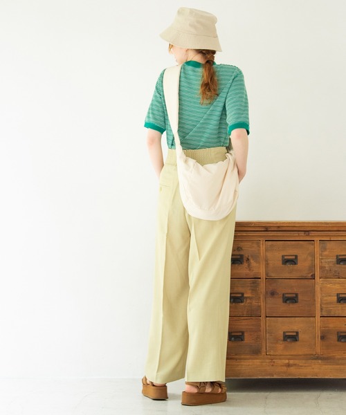Crisp（クリスプ）の「ダブルベルトストレートパンツ（スラックス・レディース・ブラウン/イエロー・FREE）」の19枚目の写真