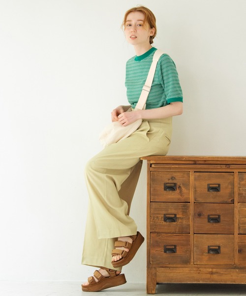 Crisp（クリスプ）の「ダブルベルトストレートパンツ（スラックス・レディース・ブラウン/イエロー・FREE）」の20枚目の写真