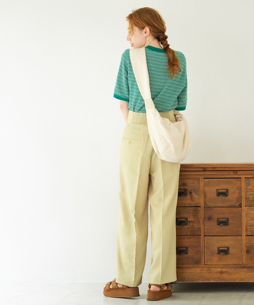 Crisp（クリスプ）の「ダブルベルトストレートパンツ（スラックス・レディース・ブラウン/イエロー・FREE）」の21枚目の写真