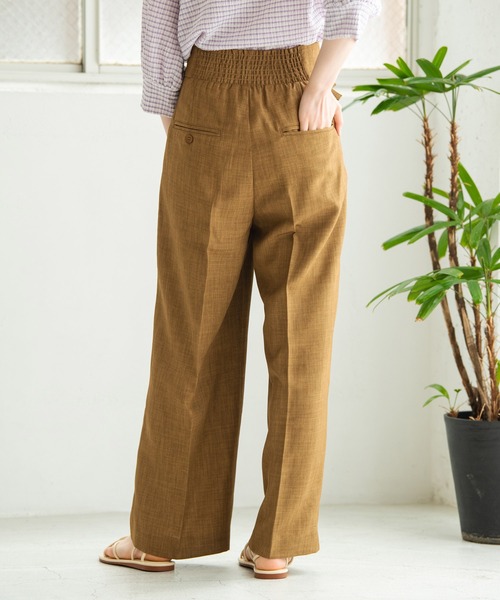 Crisp（クリスプ）の「ダブルベルトストレートパンツ（スラックス・レディース・ブラウン/イエロー・FREE）」の8枚目の写真