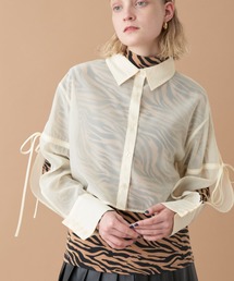 Solace | スリーブカットスリットシアーショート丈ボックスシャツ(シャツ/ブラウス)