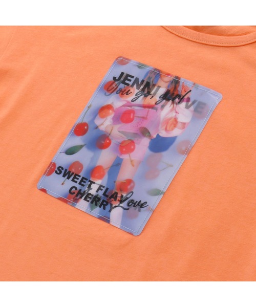 JENNI love(ジェニィラブ)の「袖スリットリボンTシャツ(Tシャツ/カットソー・キッズ・オフホワイト/ブラック/オレンジ・130cm/140cm/150cm/160cm)」の16枚目の写真