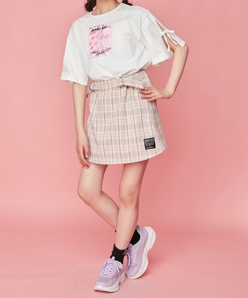 JENNI love(ジェニィラブ)の「袖スリットリボンTシャツ(Tシャツ/カットソー・キッズ・オフホワイト/ブラック/オレンジ・130cm/140cm/150cm/160cm)」の21枚目の写真