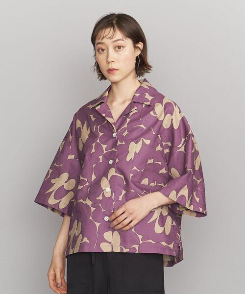 dahl'ia＞プリント オープンカラー シャツ ⭐︎新品未使用⭐︎ ＜dahl