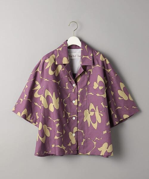 dahl'ia＞プリント オープンカラー シャツ ⭐︎新品未使用⭐︎ ＜dahl