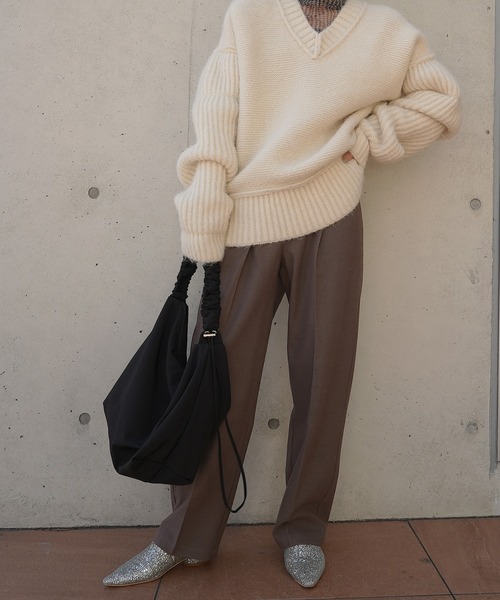 chuclla（チュクラ）の「ドローコード ショルダー2WAYトートバッグ(ナイロンライク/ ワッフル生地の2タイプ) je-101 cha22s016（ショルダーバッグ・レディース・グリーン/ホワイト/ブラック/ホワイト系その他/ブラック系その他/カーキ/ピンク・FREE）」の11枚目の写真