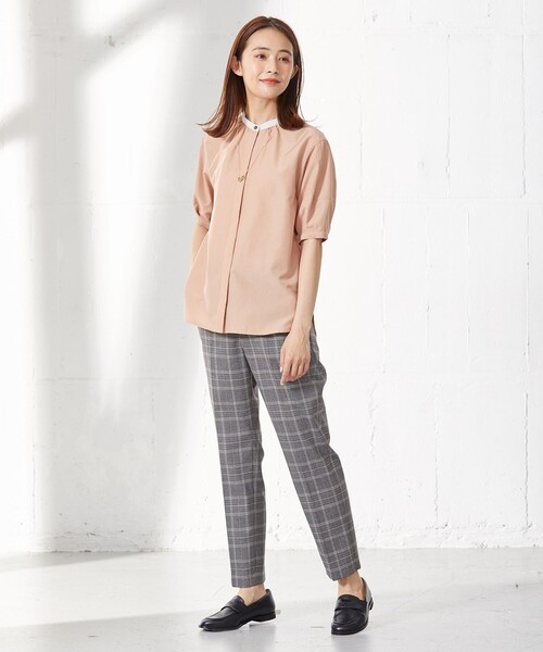 J.PRESS Ladies(J.プレス レディス)の「【洗える・イージーケア】ライトタンブラー バンドカラー ブラウス(シャツ/ブラウス・レディース・ライトグレー系/ブルー系/オレンジ系・XS)」の5枚目の写真