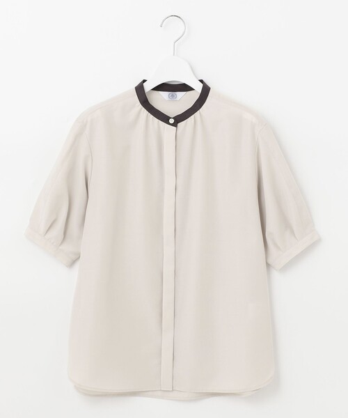 J.PRESS Ladies(J.プレス レディス)の「【洗える・イージーケア】ライトタンブラー バンドカラー ブラウス(シャツ/ブラウス・レディース・ライトグレー系/ブルー系/オレンジ系・XS)」の7枚目の写真