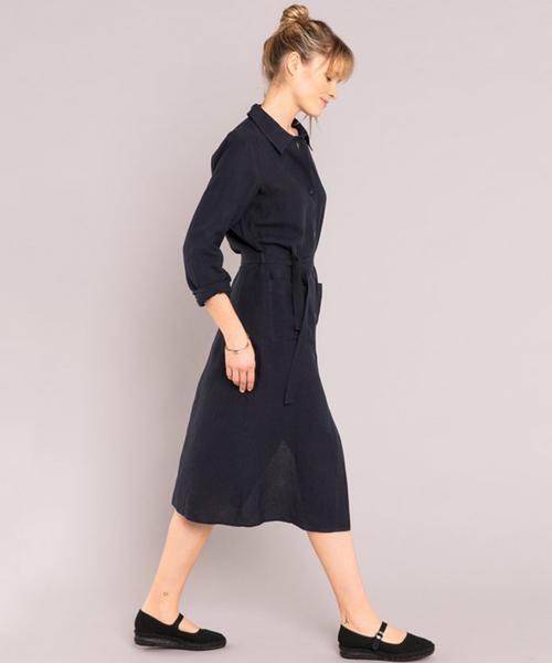 UAF9 ROBE リネンシャツワンピース