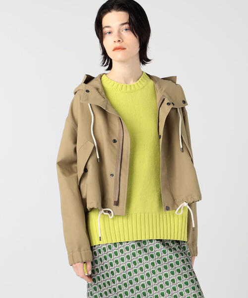 TOMORROWLAND (トゥモローランド)の「コットンダブルクロス フーデッドブルゾン(ブルゾン・レディース・チャコールグレー/ベージュ・36)」の4枚目の写真