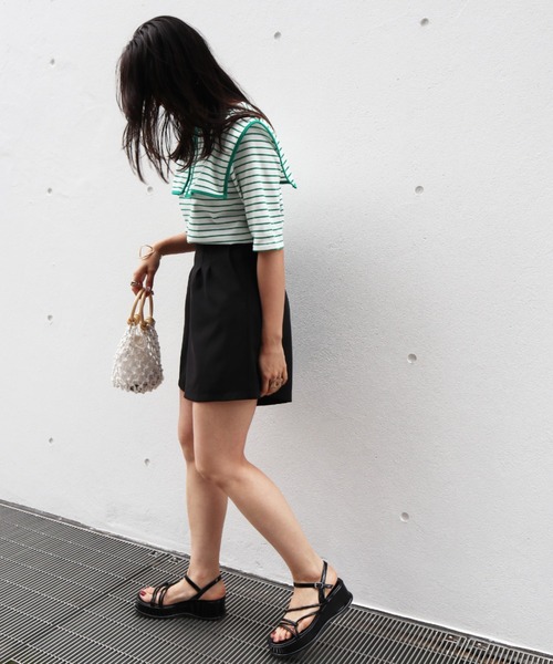 Brownie（ブラウニー）の「Brownie ハイウエストフロントタックショートパンツ（その他パンツ・レディース・ブラック/ブラウン/グレー/ライトベージュ・FREE）」の17枚目の写真