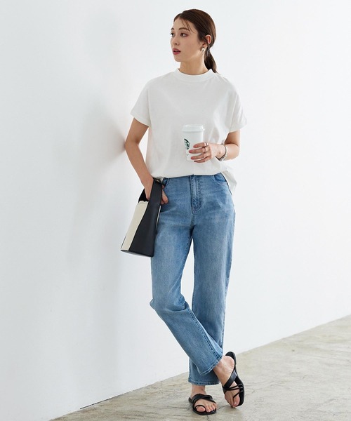 KOBE LETTUCE（コウベレタス）の「24時間快適！こっそりウエストゴムデニムパンツ（デニムパンツ・レディース・ライトブルー/ブラック/ブルー・L/M/S）」の11枚目の写真