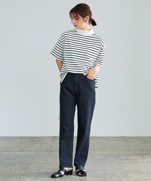 KOBE LETTUCE（コウベレタス）の「24時間快適！こっそりウエストゴムデニムパンツ（デニムパンツ・レディース・ライトブルー/ブラック/ブルー・L/M/S）」の9枚目の写真