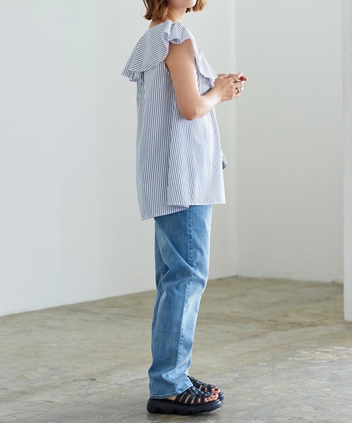 KOBE LETTUCE（コウベレタス）の「24時間快適！こっそりウエストゴムデニムパンツ（デニムパンツ・レディース・ライトブルー/ブラック/ブルー・L/M/S）」の16枚目の写真