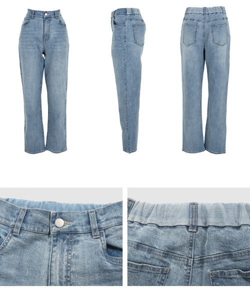 KOBE LETTUCE（コウベレタス）の「24時間快適！こっそりウエストゴムデニムパンツ（デニムパンツ・レディース・ライトブルー/ブラック/ブルー・L/M/S）」の18枚目の写真